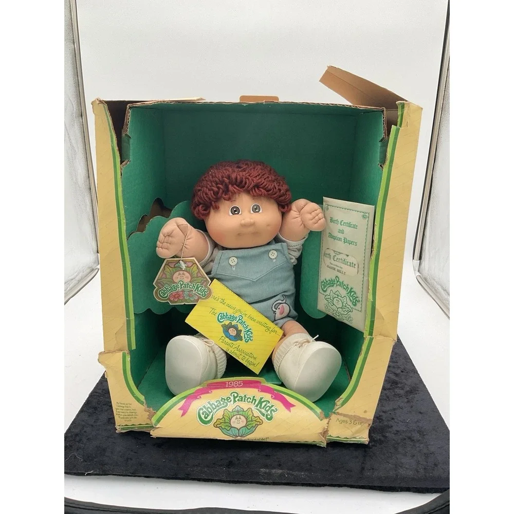Vintage 1985 Coleco Cabbage Patch Kids In Box W/Certificate Boy, Davie Billy